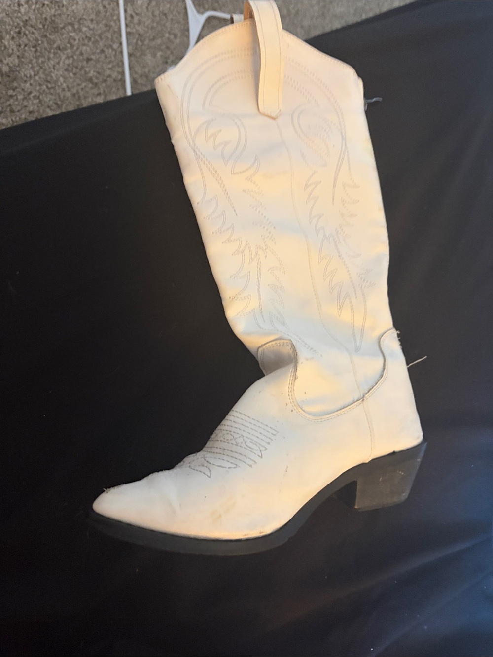 Women's White Western Knee-High Cowboy Boot